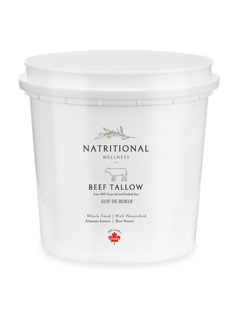Beef Tallow (Suet - Grass-Fed and Finished) in BPA Free Pails