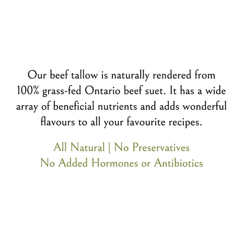Beef Tallow (Suet - Grass-Fed and Finished) in Glass Jars
