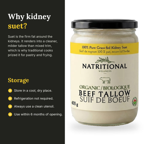 Why kidney suet tallow, plus storage instructions