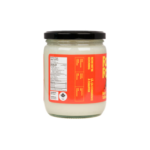 Fat Farms Traditional Beef Tallow in Glass Jars  for Cooking (Whole Fat, 14 Oz | 400g | 500 ml)